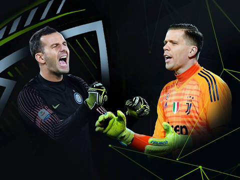 Handanovic (trái) đang được đánh giá cao hơn Szczesny 