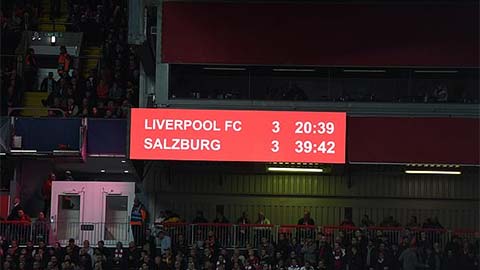 Bảng tỉ số ở Anfield 'tiên đoán' Liverpool bị gỡ hòa