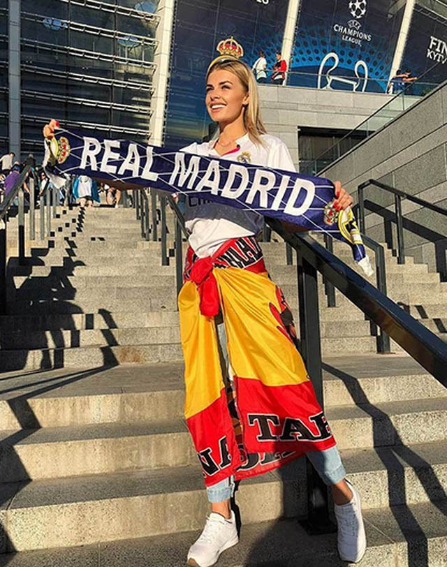 Cô gái này vừa là MC, người mẫu và cũng là 1 fan trung thành của ĐT Ukraine lẫn CLB Real Madrid