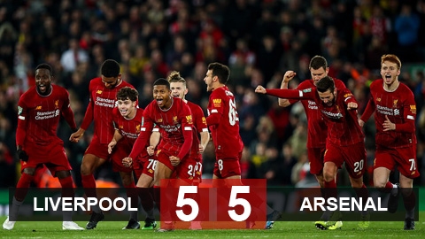 Liverpool 5-5 (pen 5-4) Arsenal: Mưa bàn thắng trên sân Anfield Liverpool 5-5 (pen 5-4) Arsenal: Mưa bàn thắng trên sân Anfield