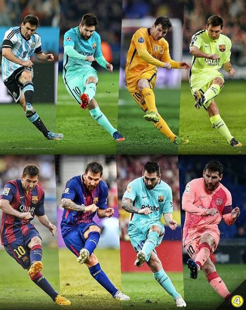 Cách Messi thực hiện cú đá phạt