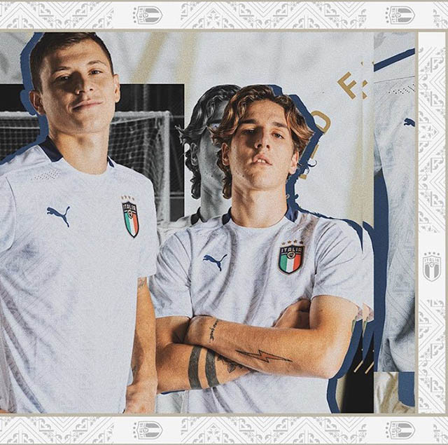 Bộ cánh mới của ĐT Italia với màu trắng chủ đạo luôn nhận được sự quan tâm của CĐV nữ bởi sự xuất hiện của các cầu thủ điển trai