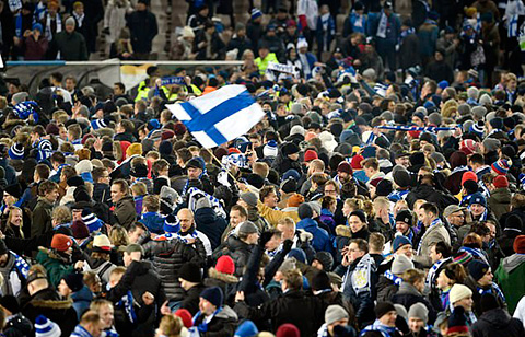 Màn ăn mừng của người hâm mộ tại thủ đô Phần Lan