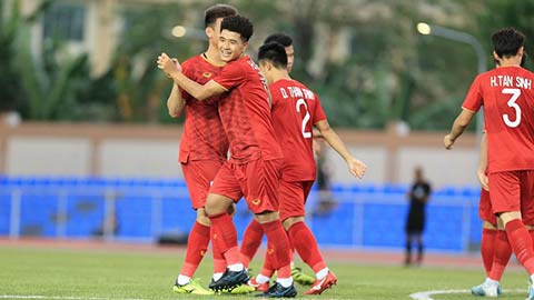 Chinh 'đen' cười hết nấc sau chiến thắng vùi dập của U22 Việt Nam trước Brunei