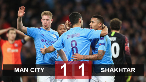 Man City 1-1 Shakhtar Donetsk: Chủ nhà giành vé vào vòng 1/8 Man City 1-1 Shakhtar Donetsk: Chủ nhà giành vé vào vòng 1/8