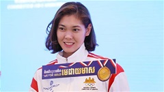 Thân hình như người mẫu của nữ võ sĩ Campuchia giành HCV