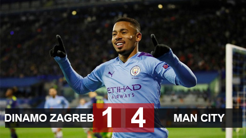 Dinamo Zagreb 1-4 Man City: Gabriel Jesus lập hat-trick, thầy trò Guardiola tìm lại cảm hứng chiến thắng Dinamo Zagreb 1-4 Man City: Gabriel Jesus lập hat-trick, thầy trò Guardiola tìm lại cảm hứng chiến thắng