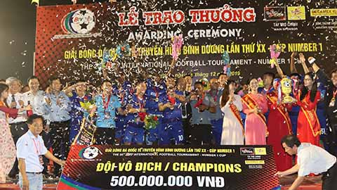Thắng dễ U20 Việt Nam, B.Bình Dương vô địch BTV Cup 2019