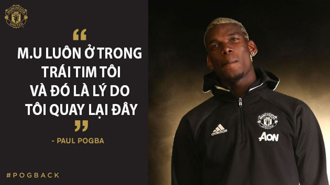 Pogba từng rất hào hứng khi quay lại Man United