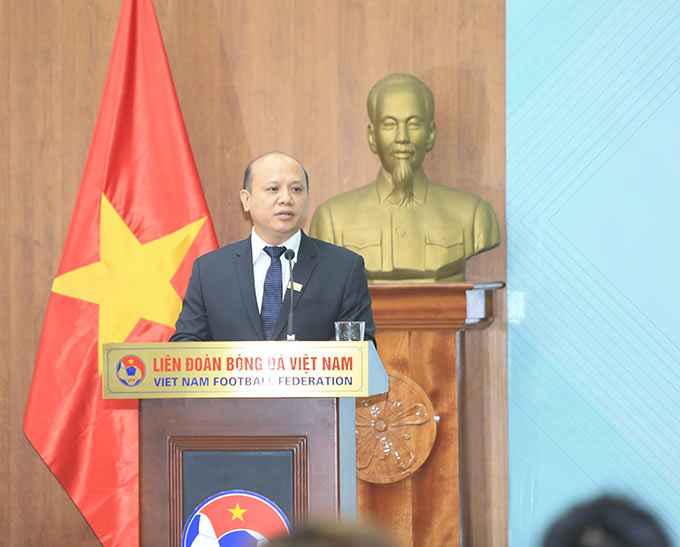Nhà tài trợ Hưng Thịnh Land hy vọng sẽ góp phần giúp đội tuyển nữ Việt Nam hướng đến World Cup 2023 - Ảnh: Đức Cường 