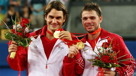 Federer và Wawrinka giành HCV Olympic đôi nam tại Bắc Kinh năm 2008