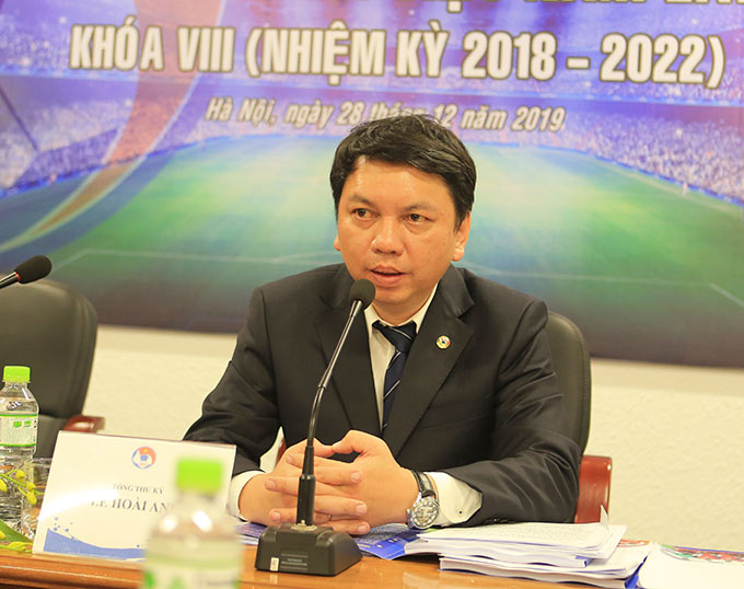 Tổng thư ký VFF - Lê Hoài Anh nói về khả năng dự Olympic của U23 Việt Nam - Ảnh: Phan Tùng
