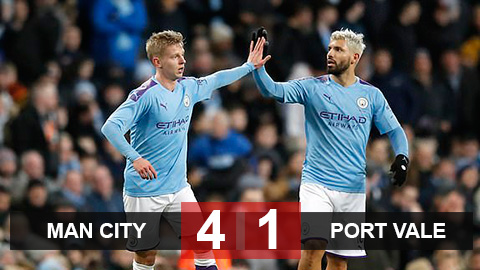 Man City 4-1 Port Vale: Sao già & trẻ cùng lập công, Man City thắng trận thứ 3 liên tiếp Man City 4-1 Port Vale: Sao già & trẻ cùng lập công, Man City thắng trận thứ 3 liên tiếp