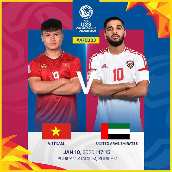 U23 Việt Nam đối đầu với U23 UAE vào chiều nay