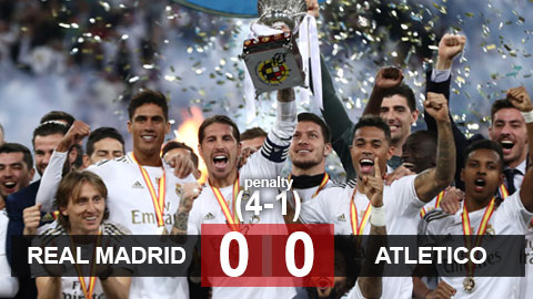 Real 0-0 (pen 4-1) Atletico: Thắng bằng đấu súng, Zidane lại gieo sầu cho Simeone Real 0-0 (pen 4-1) Atletico: Thắng bằng đấu súng, Zidane lại gieo sầu cho Simeone