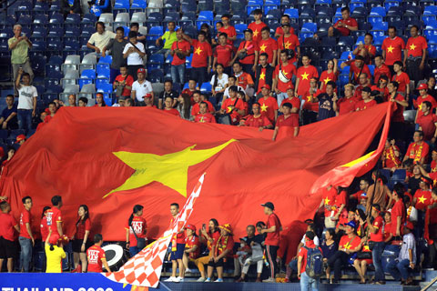 Lực lượng CĐV của Việt Nam luôn áp đảo lực lượng CĐV của các đội khách còn lại tại VCK U23 châu Á 2020	Ảnh: Minh Tuấn