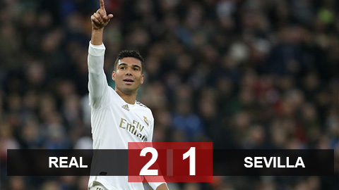 Real 2-1 Sevilla: Casemiro tỏa sáng, Real tạm chiếm ngôi đầu của Barca Real 2-1 Sevilla: Casemiro tỏa sáng, Real tạm chiếm ngôi đầu của Barca