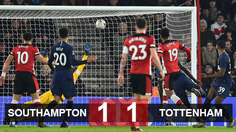 Southampton 1-1 Tottenham: Son lập công, Tottenham vẫn mất chiến thắng