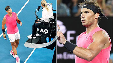 Nadal nổi giận cãi vã với trọng tài ở Australian Open 2020