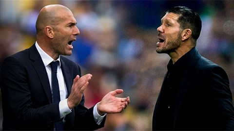 Trận derby Madrid thể hiện 2 bộ mặt trái ngược của Zidane và Simeone