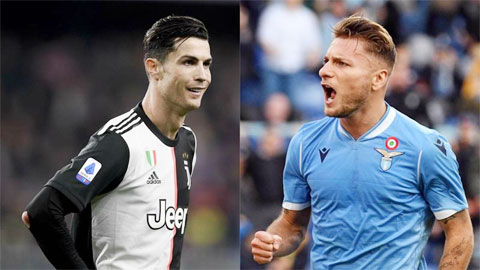 Ronaldo và Immobile  ganh đua từng pha ăn mừng 