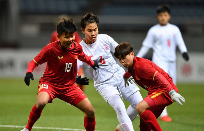Các cầu thủ trẻ của ĐT nữ Việt Nam thi đấu đáng khen - Ảnh: AFC 