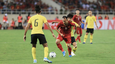 Trọng Hoàng vắng mặt trong trận đấu với Malaysia trên sân Bukit Jalil