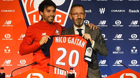 Ở tuổi 31, Nicolas Gaitan (trái) bất ngờ trở lại với bóng đá châu Âu khi ký hợp đồng với Lille
