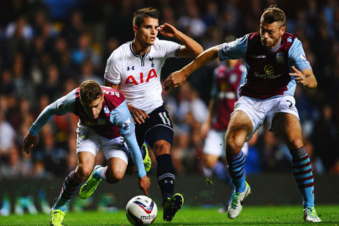 Ở thời điểm hiện tại, Tottenham (áo sáng) dư sức vượt qua đối thủ Aston Villa để áp sát Top 4