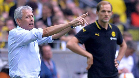 Favre (trái) vàTuchel là cuộc đối đầu giữa quá khứ và hiện tại của Dortmund