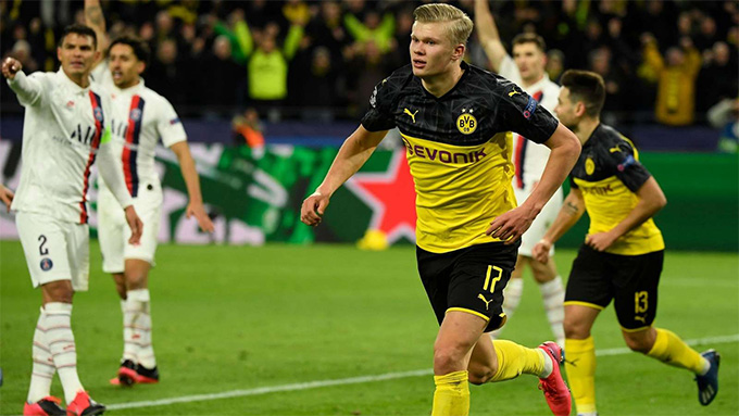 Haaland vừa lập cú đúp giúp Dortmund đánh bại PSG 2-1