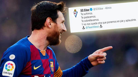Bị Messi 'đâm' 4 nhát kiếm, đối thủ vẫn công khai chúc mừng