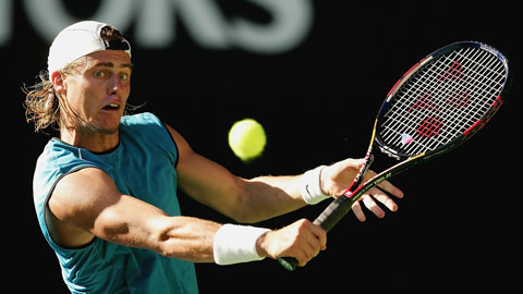Hewitt trong một trận đấu tại Australia Open 2005