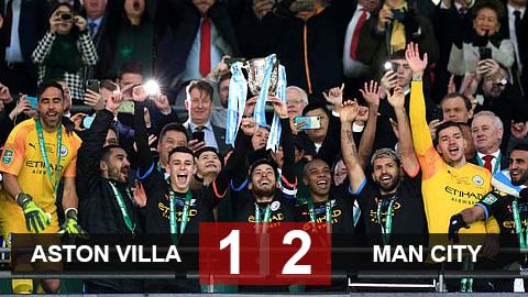 Aston Villa 1-2 Man City: Man City vô địch Cúp Liên đoàn thứ 3 liên tiếp
