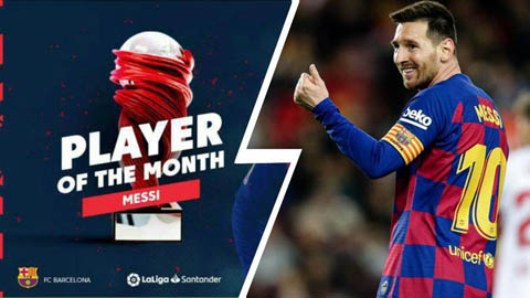 Messi xuất sắc nhất tháng 2 ở La Liga