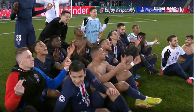 Cầu thủ PSG ăn mừng chế giễu tiền đạo Haaland