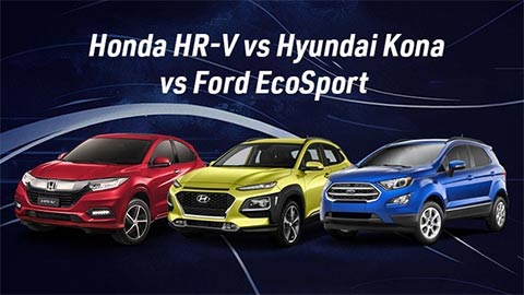 SUV cỡ nhỏ giá mềm, chọn Hyundai Kona, Honda HR-V hay Ford Ecosport?