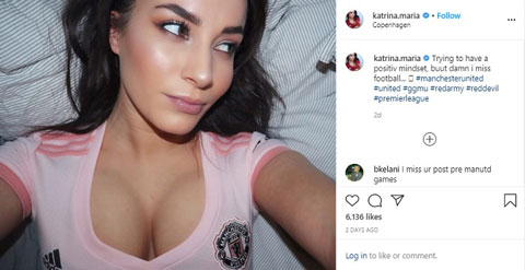 Katrina thừa nhận rất nhớ bóng đá trên Instagram cá nhân