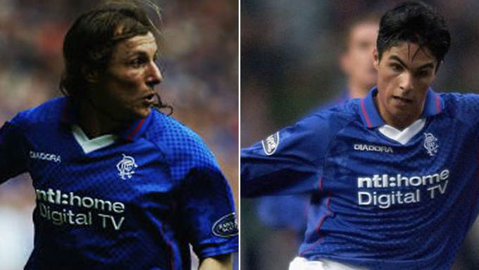 Claudio Caniggia và Mikel Arteta: Cùng thi đấu cho Rangers năm 2002