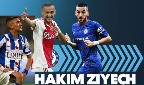 Những nấc thang danh vọng trong sự nghiệp thi đấu của Hakim Ziyech, từ Heerenveen tới Ajax và giờ đây là Chelsea