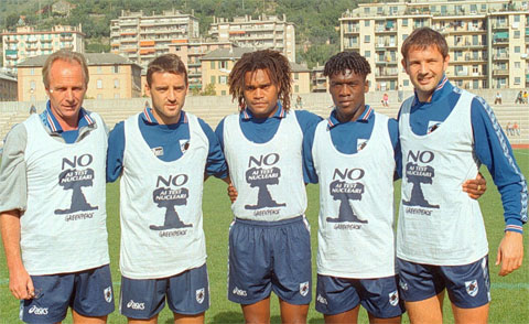 Eriksson (trái) có rất nhiều kỷ niệm trong thời gian  làm HLV trưởng Sampdoria