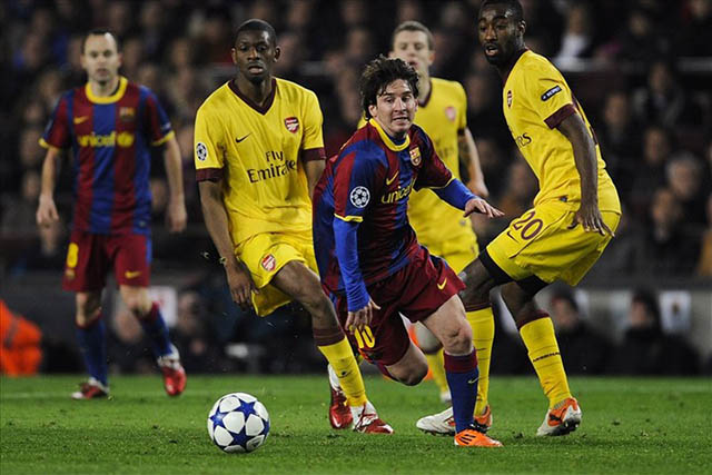 Messi nhiều lần tỏa sáng khi đối đầu với Arsenal của Wenger trong quá khứ