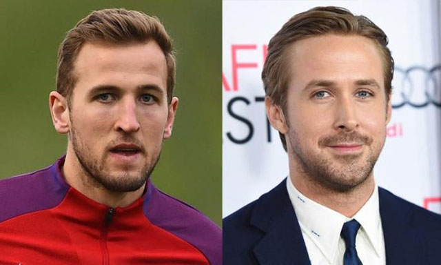 Tiền đạo Harry Kane (Tottenham) và diễn viên Ryan Gosling, người nổi tiếng trong các phim La La Land hay The Notebook