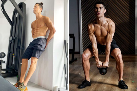 Trong giai đoạn trở về Bồ Đào Nha cách ly, Ronaldo cũng không xao nhãng tập luyện