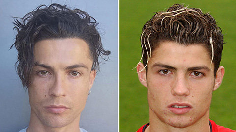 Ronaldo 'xuyên không' trở về thời ở M.U với kiểu tóc dài