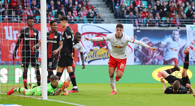 Schick ghi bàn nhưng RB Leipzig không có được trọn vẹn 3 điểm