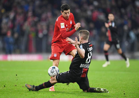 Lewandowski tịt ngòi trong cả 3 trận gần nhất chạm trán Leverkusen
