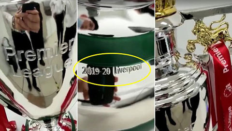Tên Liverpool đã được khắc xong lên cúp vô địch Premier League
