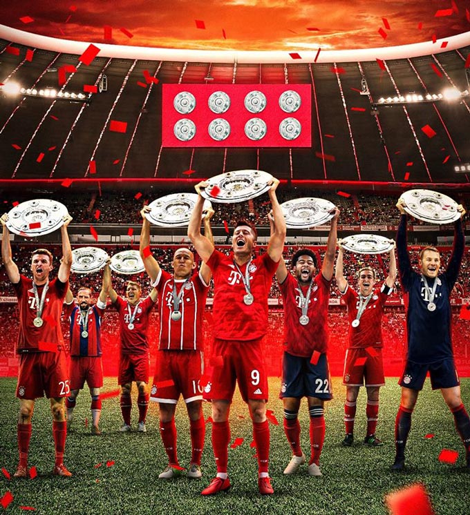 Bayern đã có 8 lần liên tiếp vô địch Bundesliga
