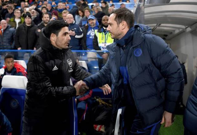 Arteta đang cảm thấy ganh tỵ với người đồng nghiệp Lampard bên phía Chelsea